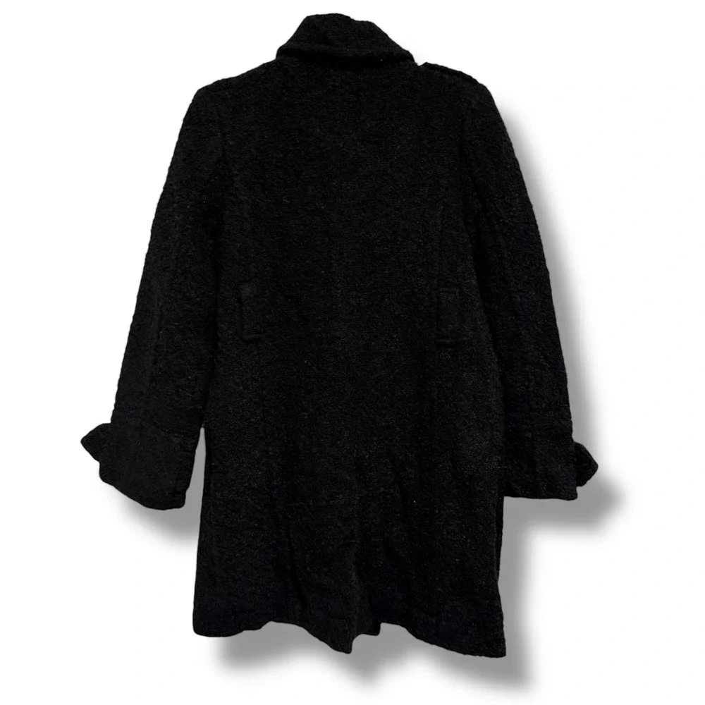 Gap Kids Black Double Breasted Textured Wool Blend Coat Girls‎ Size M 8 Boucle